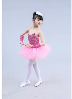 1tk/palju Ballerina Prom Pool Kostüüm Lapsed Ehitud Kleit Tüdrukud Võimlemis-Ballett Leotard Tutu Kleit