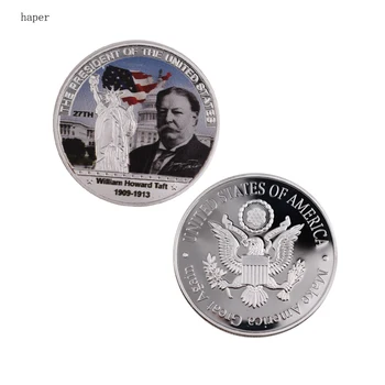 27. USA President Väljakutse Mündi William Howard Taft hõbetatud mälestusmünte Ameerika Ühendriikide President hõbemünt
