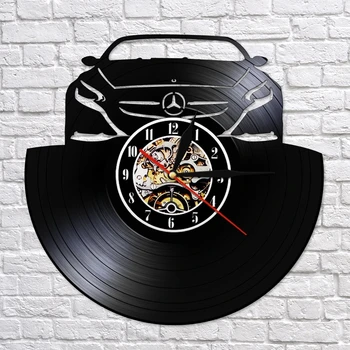 Auto Logo Vinüül Rekord Kella Kaasaegse Disaini ja Kunsti Vaikne Ainulaadne Dekoratiivne Kell 3D Rippuvad CD Seina Kella Vaadata 2021 Hot Müük
