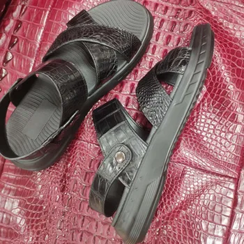 baoduli uued meeste sandaalid uus Ehtne krokodill nahk hingav meeste Vabaaja jalatsid krokodill Meeste kingad pits-up sandaalid 3