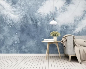 beibehang Kohandatud taustpildi 3d foto murals kaasaegne minimalistlik käsitsi maalitud suled väike värske Põhjamaade TV taust seina-paber 3