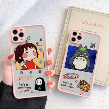 Cartoon Totoro Spirited Away Ghibli Miyazaki Telefoni Juhul matt läbipaistev iphone 14 11 12 13 plus mini x xs xr pro max kate