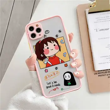 Cartoon Totoro Spirited Away Ghibli Miyazaki Telefoni Juhul matt läbipaistev iphone 14 11 12 13 plus mini x xs xr pro max kate 1