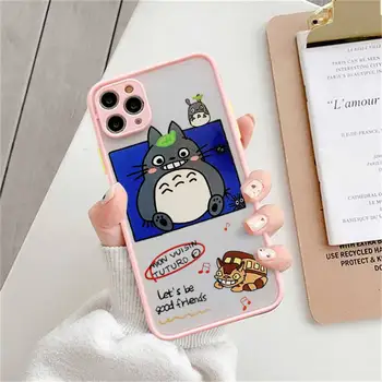 Cartoon Totoro Spirited Away Ghibli Miyazaki Telefoni Juhul matt läbipaistev iphone 14 11 12 13 plus mini x xs xr pro max kate 2
