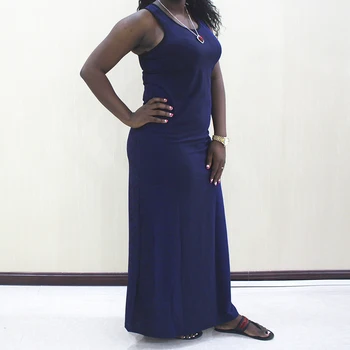 Dashiki Prindi 2020 Kõrge Kvaliteedi Aafrika Kleidid Naistele Puhta Värvi Retro Klassikaline Varrukateta Kõrge Vöökoht Casual Sexy Rüü 1
