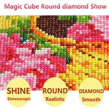 DPF Raamitud Diamond Tikandid mosaiik Ringi täis Roosa Teemant Maali Diamond ristpistes Rhinestone komplektid home Decor maali 3