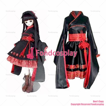 fondcosplay Gooti Lolita Punk Sd Nukk Jaapani Kimono must satiin Kleit, Kostüüm Cosplay CD/TV[G143]