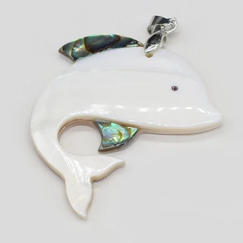 Füüsiline Kest Kaelakee Ripatsid Tarvikud Dolphin Kuju Valge Kest Abalone Shell Võlusid Ehete Tegemise Käevõru Mänguasi Kingitus