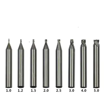 HSS 2,5 mm Võti End Mill Milling Cutter Lukksepp Tööriistad, Freesid Bitti Terasest Puur 5 tükki/palju