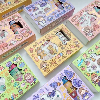Jaapani varjab washi paberi küljest konto lindi tüdruk süda kingitus box set kleebis koomiksitegelast materjali diy dekoratiivsed