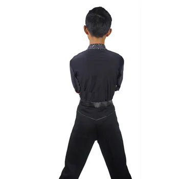 Klassikalise ladina Tantsu-Topid Lastele Must Riidest Särk Konkurentsivõimeline Poiss Mees Tantsusaal Professionaalse Etapis, mis Näitab Jakk N7006 2