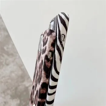 Leopard Printida Zebra Loomade Naha Tekstuuri Naine Soft Case For Iphone 11 12 13 Pro Max 7 8 Plus Xr X Xs Se Pu Nahast Kate Fundas 3
