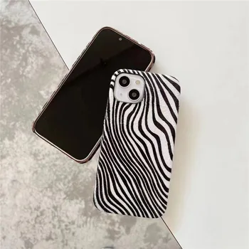 Leopard Printida Zebra Loomade Naha Tekstuuri Naine Soft Case For Iphone 11 12 13 Pro Max 7 8 Plus Xr X Xs Se Pu Nahast Kate Fundas 5