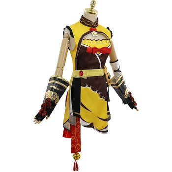 Mäng Genshin Mõju Xiangling Cosplay Kostüümid Komplekt Kleit, Lühikesed Püksid Tarvikud Tüdrukud, Naised Ülikond