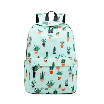 Naiste Harajuku Cactus Prindi Polüester Vabaaja Suure Mahutavusega Seljakott Õpilane Teismeline Tüdruk, Poiss Kooli Daypack Racksack рюкзак Kott