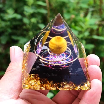 Orgone Püramiid obsidian Tervendav Crystal Energy Generator Reiki Tasakaalustamine Orgonite Püramiid EMF Kaitse Meditatsiooni Vahend.