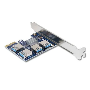 PCI-E 1 kuni 4 Ärkaja Kaart 4 Ports USB HUB-PCI Express 1X Laiendamine Adapter 1 Pööra 4 Lisa Kaardi
