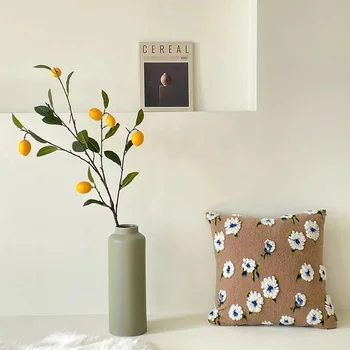 Prantsuse Retro Daisy Lille Viska padjapüür Vintage Tagasi Tugi Padi Padjapüür Dekoratiivsed Home Office Decor 45x45cm