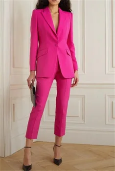 Roosa Õhuke Paigaldatud Naiste Kostüümid Äri Daam Ametlik Osaline Kostüüm Homme 2 Tükki (Jope+Püksid) Custom Made
