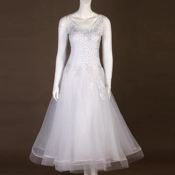 Täiskasvanud Edasijõudnud Tantsusaal Konkurentsi Tants Kleidid 2023 Elegantne Valge Tango Valss Tantsusaal Tantsu Kleit Naistele
