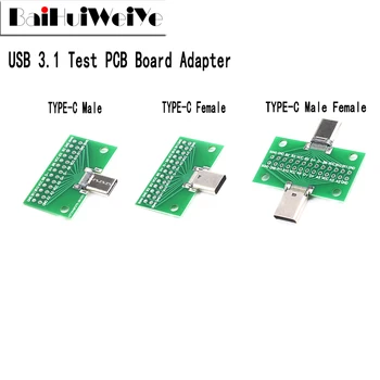 Tüüp C-Meeste ja Naiste USB-3.1 Test PCB Pardal Adapter, Tüüp C 24P 2.54 mm Pistiku Pesa Andmed Liini juhtmed Üleandmise Topelt
