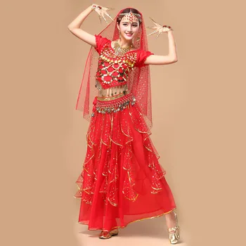 Uus Lady kõhutants Kostüüm Naiste kõhutantsu Kostüüm Bollywood Kostüüm India Kleit kõhutants Kleit 5TK/Komplekt 6 Värvi