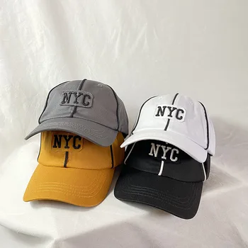 Uus Saabuvad Kevad Sügis Unisex NYC kirja tikandid painutada ääreni mood vabaaja hip-hop street paar snapback sport baseball cap 1